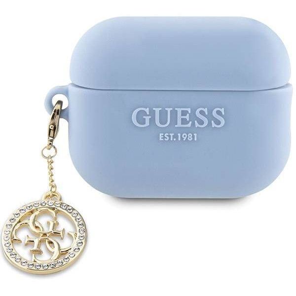 Coque Guess GUAP23DSLGHDB AirPods Pro 2 (2022/2023) bleu 3D Rubber 4G Diamond Charm