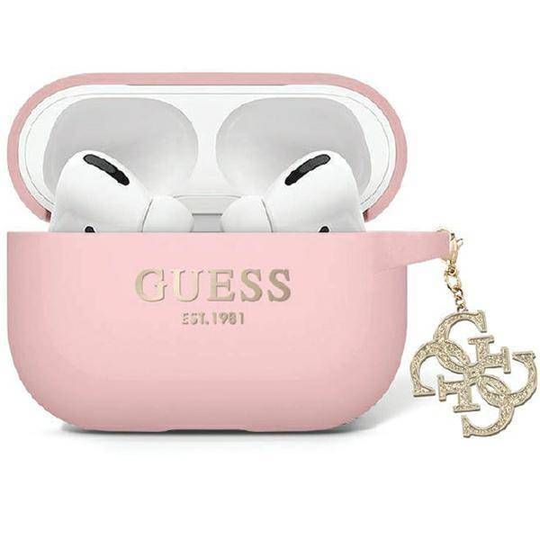 Coque Guess GUAP2LECG4P AirPods Pro 2 (2022/2023) rose Liquid Silicone Glitter Triangle Charm