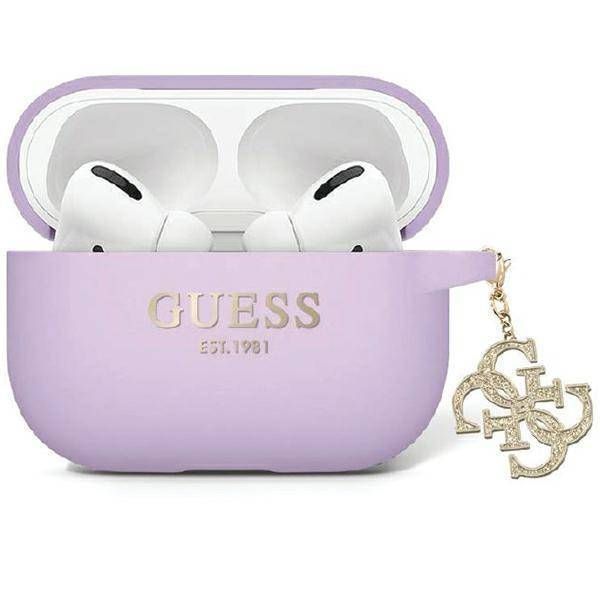 Case Guess GUAP2LECG4U AirPods Pro 2 (2022/2023) purple Liquid Silicone Glitter Triangle Charm