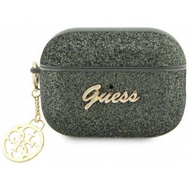 Coque Guess GUAP2GLGSHA AirPods Pro 2 (2022/2023) kaki Glitter Flake 4G Charm