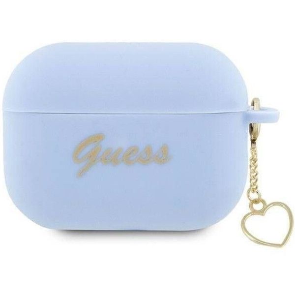 Coque Guess GUAP2LSCHSB AirPods Pro 2 (2022/2023) bleu Silicone Charm Heart Collection