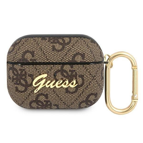 Case Guess GUAP4GSMW AirPods Pro brown 4G Script Metal Collection