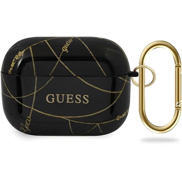 Coque Guess GUACAPTPUCHBK AirPods Pro noir or Chain Collection