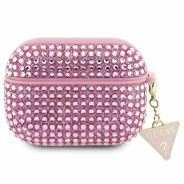 Case Guess GUAPHDGTPP AirPods Pro pink Rhinestone Triangle Charm