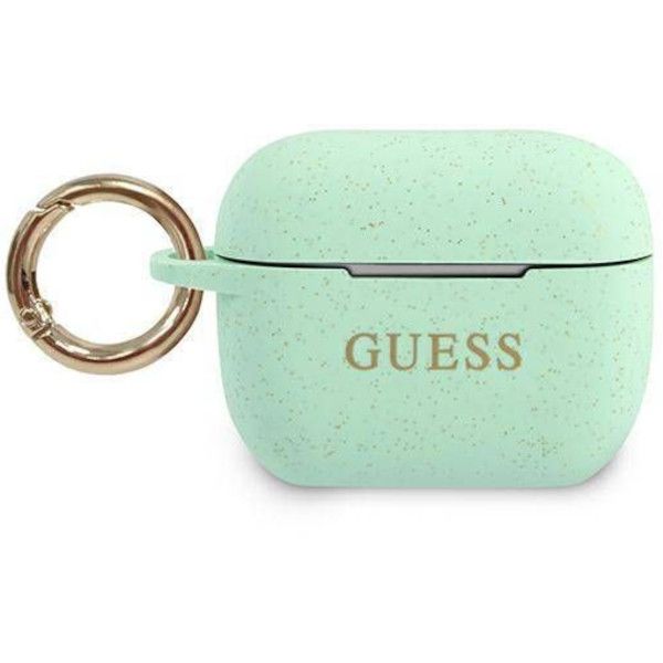 Coque Guess GUACAPSILGLGN AirPods Pro vert Silicone Glitter