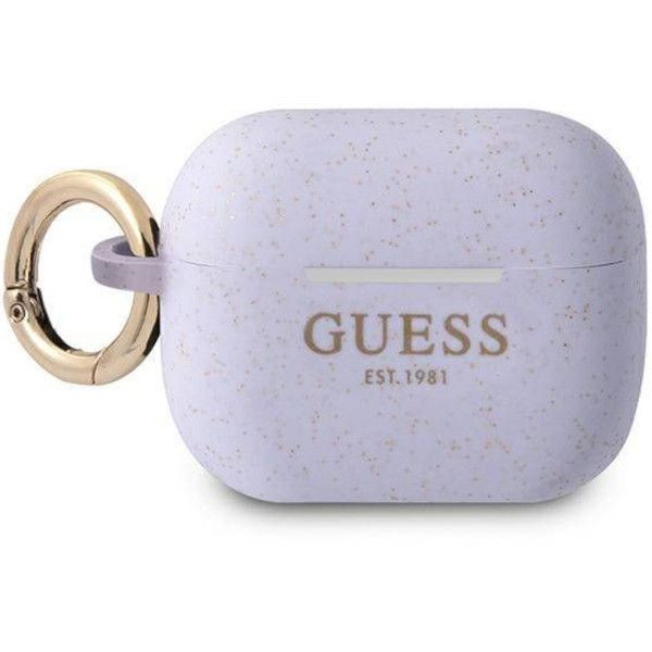 Coque Guess GUAPSGGEU AirPods Pro violet Silicone Glitter