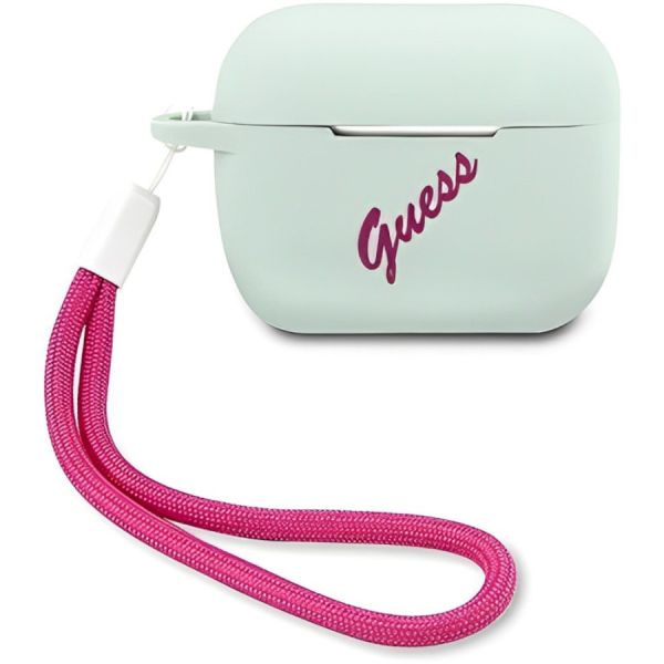 Coque Guess GUACAPLSVSBF AirPods Pro bleu fuschia Silicone Vintage