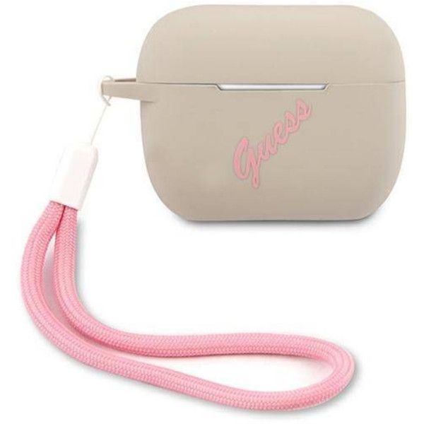 Coque Guess GUACAPLSVSGP AirPods Pro gris rose Silicone Vintage