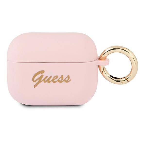 Case Guess GUAPSSSI AirPods Pro pink Silicone Vintage Script