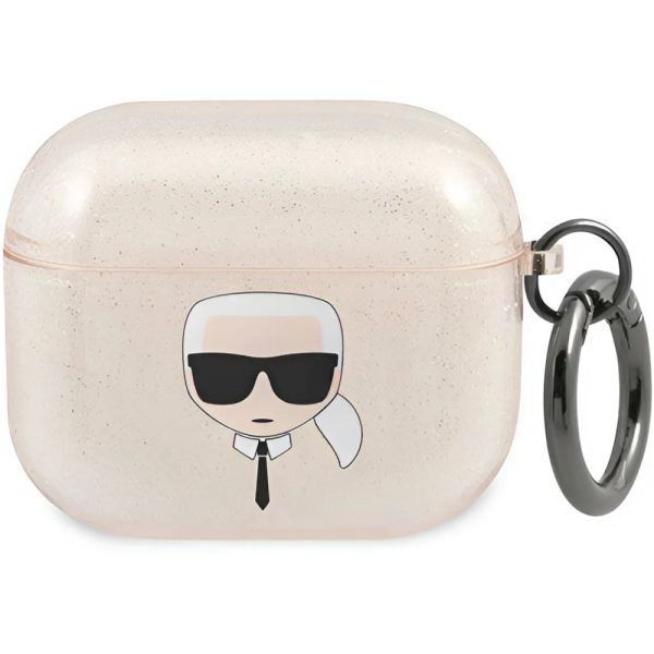Coque Karl Lagerfeld KLA3UKHGD AirPods 3 or Glitter Karl`s Head