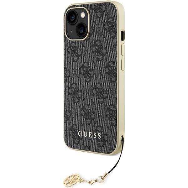 Coque Guess  iPhone 15/14/13 6.1" gris hardcase 4G Charms Collection