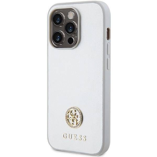 Coque Guess iPhone 15 Pro 6.1" argent hardcase Strass Metal Logo