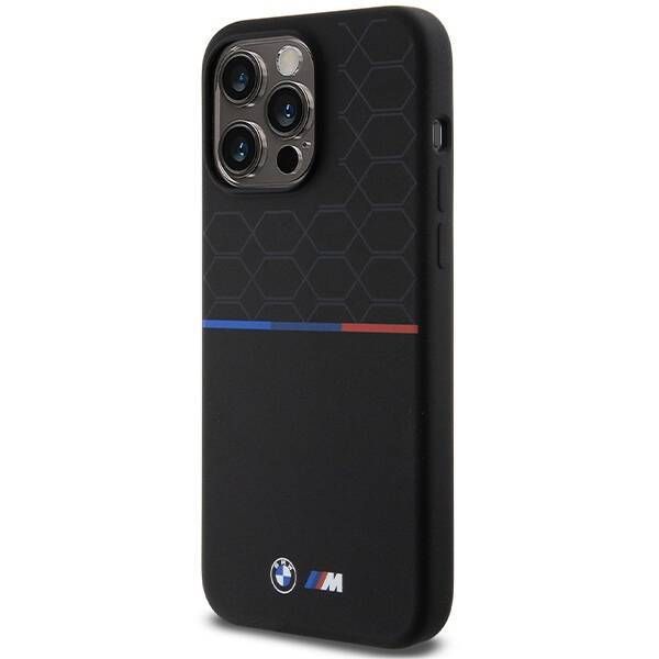 Coque BMW iPhone 15 Pro Max 6.7" noir hardcase M Silicone Pattern MagSafe