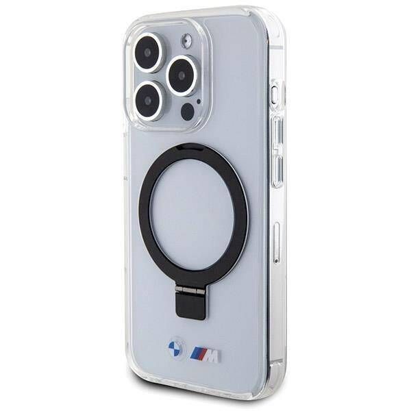 Coque BMW iPhone 15 Pro Max 6.7" clear hardcase Ring Stand M Collection MagSafe