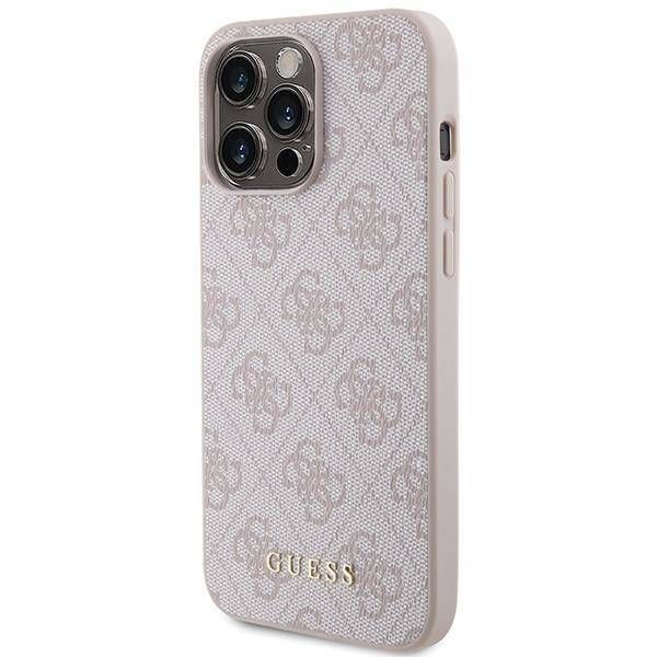 Coque Guess iPhone 15 Pro Max 6.7" rose hard case 4G Metal Gold Logo