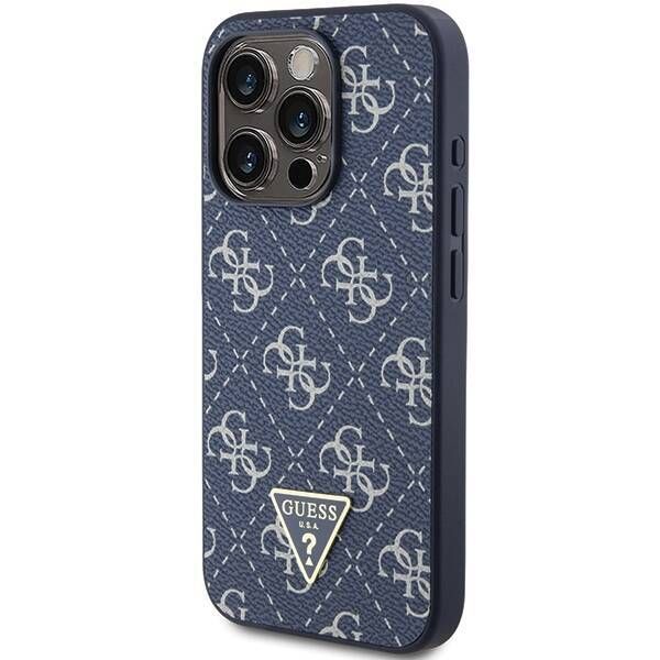 Coque Guess iPhone 15 Pro Max 6.7" bleu hardcase 4G Triangle Metal Logo