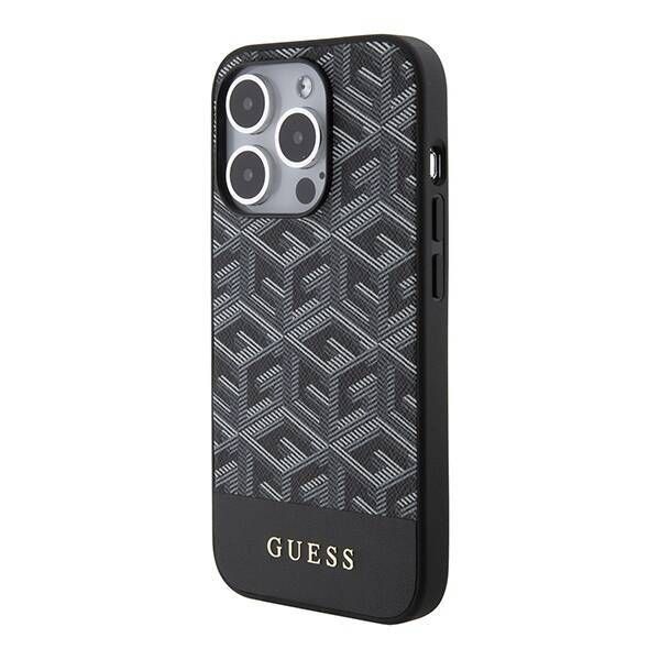 Case Guess iPhone 15 Pro Max 6.7" black hardcase GCube Stripes MagSafe