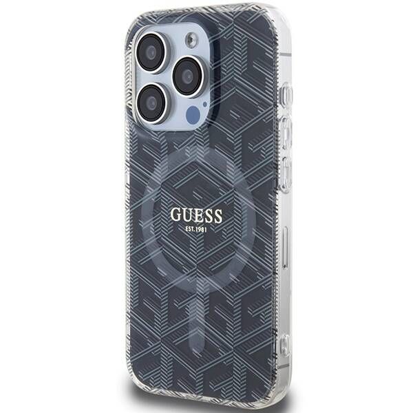 Coque Guess iPhone 15 Pro Max 6.7" noir hardcase IML GCube MagSafe