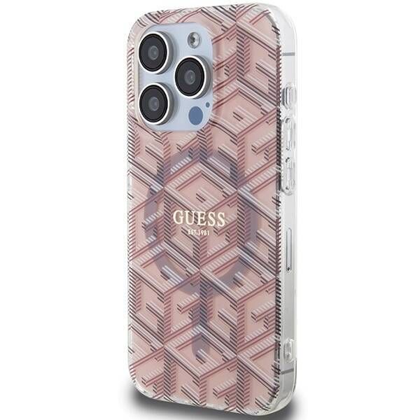 Coque Guess iPhone 15 Pro Max 6.7" rose hardcase IML GCube MagSafe