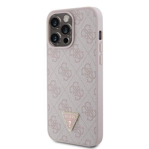 Coque Guess iPhone 15 Pro Max 6.7" rose hardcase Leather 4G Diamond Triangle