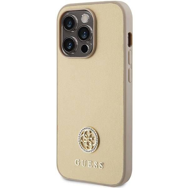 Coque Guess iPhone 15 Pro Max 6.7" gold hardcase Strass Metal Logo