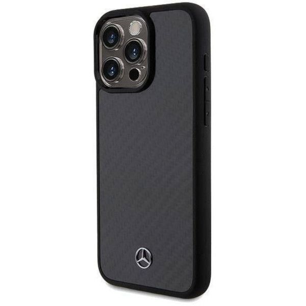 Coque Mercedes iPhone 15 Pro Max noir Hardcase Carbon Fiber Dynamic