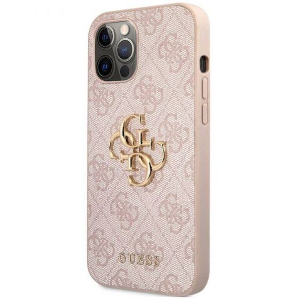 Coque Guess iPhone 12 Pro rose Hardcase 4G Big Metal Logo