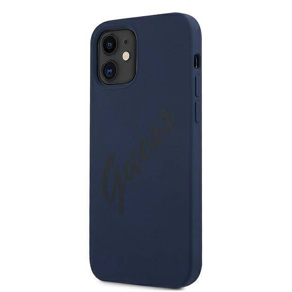 Case Guess iPhone 12 mini 5,4" blue hardcase Script Vintage