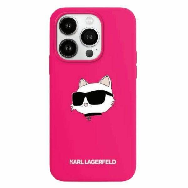 Case Karl Lagerfeld KLHMP15SSCHPPLF iPhone 15/14/13 6.1" fuschia hardcase Silicone Choupette Head MagSafe