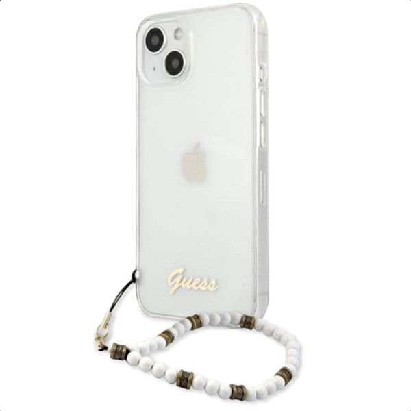 Coque Guess iPhone 13 mini 5,4" transparent hardcase blanc Pearl