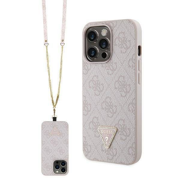 Coque Guess iPhone 13 Pro/13 6.1" rose hardcase Crossbody 4G Metal Logo