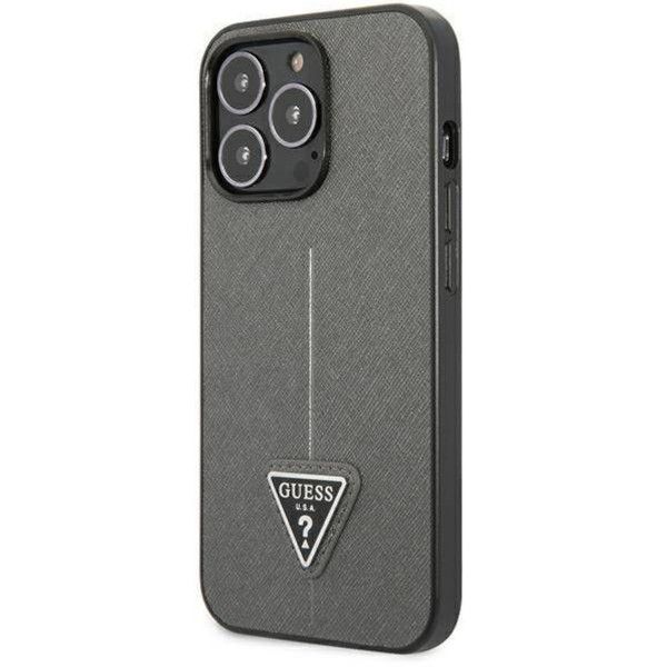 Coque Guess iPhone 13 Pro/13 6,1" argent hardcase SaffianoTriangle Logo