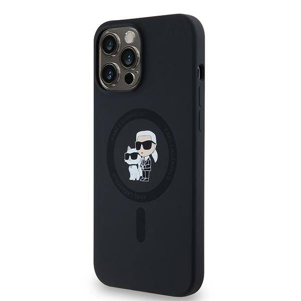 Case Karl Lagerfeld iPhone 13 Pro Max Black Hardcase Silicone Karl & Choupette Magsafe