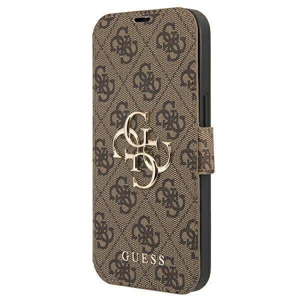 Coque Guess iPhone 13 Pro Max 6,7" marron book 4G Big Metal Logo