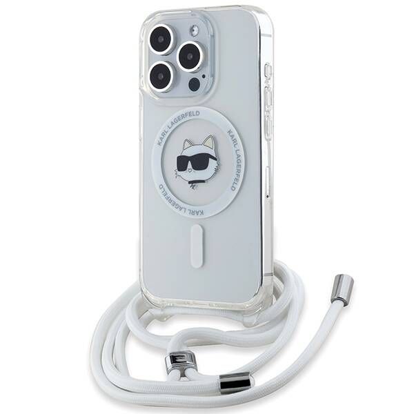 Coque Karl Lagerfeld iPhone 13 Pro Max transparent Hardcase IML Choupette Head & Cord MagSafe