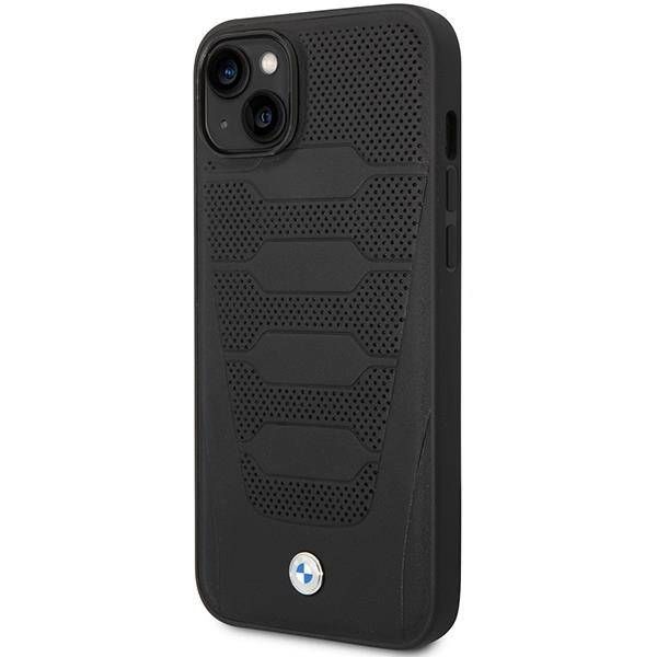 Coque BMW iPhone 14/15/13 6.1" noir Leather Seats Pattern