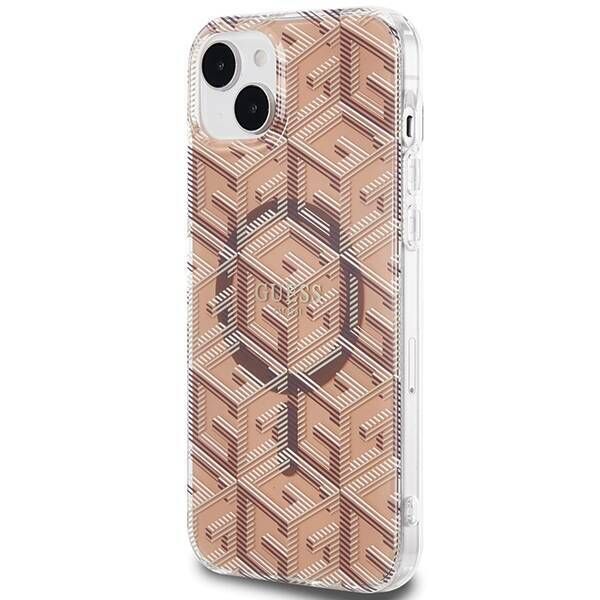 Coque Guess iPhone 15 Plus/14 Plus 6.7" marron hardcase IML GCube MagSafe