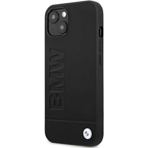 Coque BMW  iPhone 14 Plus/15 Plus 6,7" noir Leather Stamp
