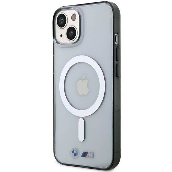 Coque BMW iPhone 14 Plus/15 Plus 6.7" transparent hardcase argent Ring MagSafe