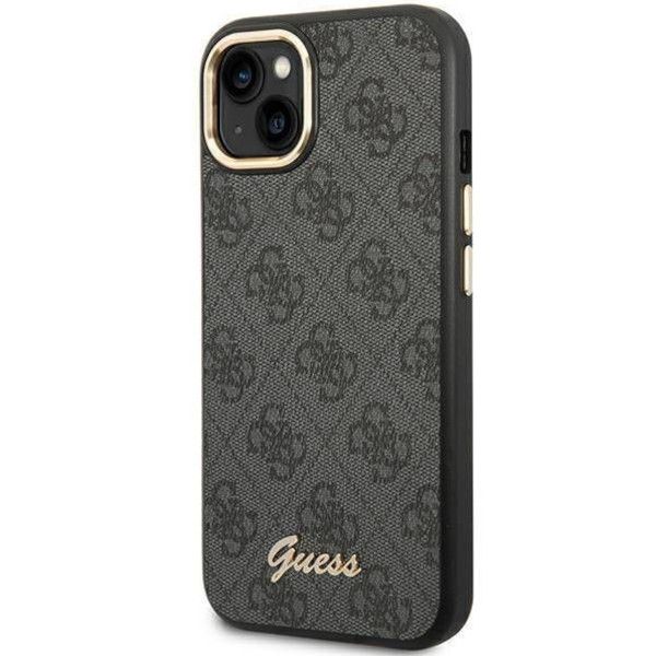 Coque Guess iPhone 14 Plus/15 Plus 6.7" noir hard case 4G Vintage Gold Logo