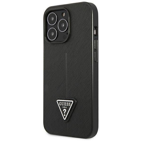 Coque Guess  iPhone 14 Pro 6,1" noir hardcase SaffianoTriangle Logo