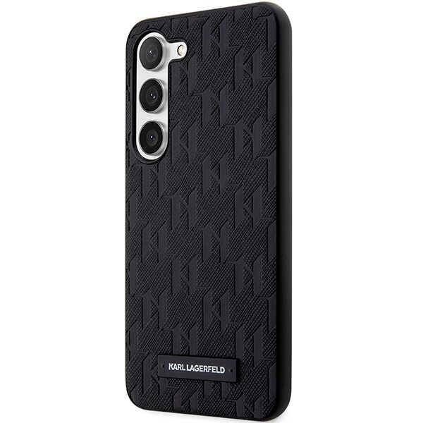 Coque Karl Lagerfeld KLHCS23SSAKLHPK Samsung Galaxy S23 S911 hardcase noir Saffiano Mono Metal Logo