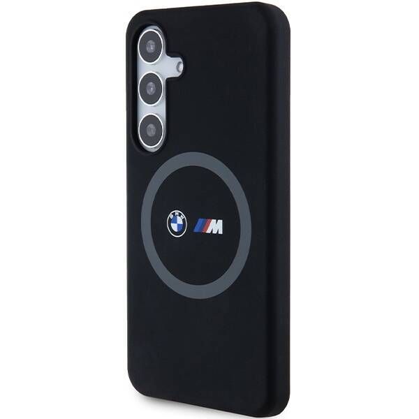 Coque BMW Samsung Galaxy S24 noir hardcase M Silicone Printed Ring MagSafe