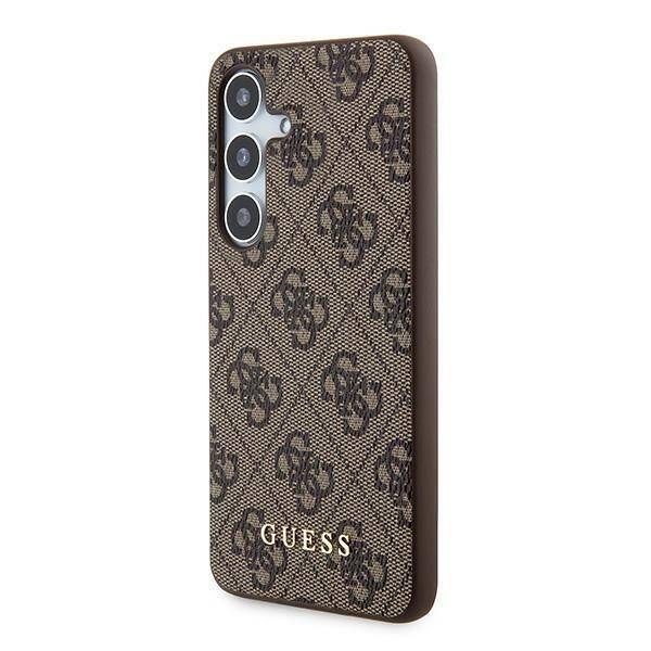 Case Guess Samsung Galaxy S24 S921 brown hardcase 4G Metal Gold Logo