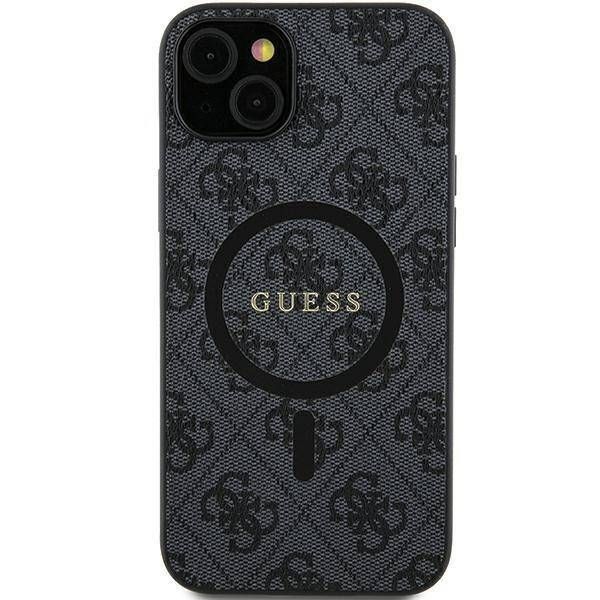 Coque Guess Samsung Galaxy S24 S921 noir hardcase 4G Collection Leather Metal Logo MagSafe