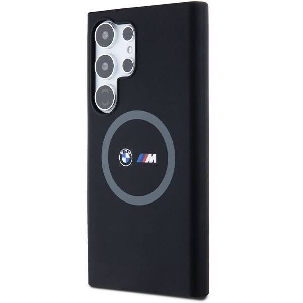 Coque BMW Samsung Galaxy S24 Ultra S928 noir hardcase M Silicone Printed Ring MagSafe