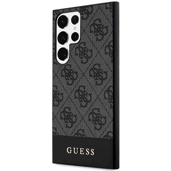 Coque Guess Samsung Galaxy S24 Ultra S928 noir hardcase 4G Stripe Collection