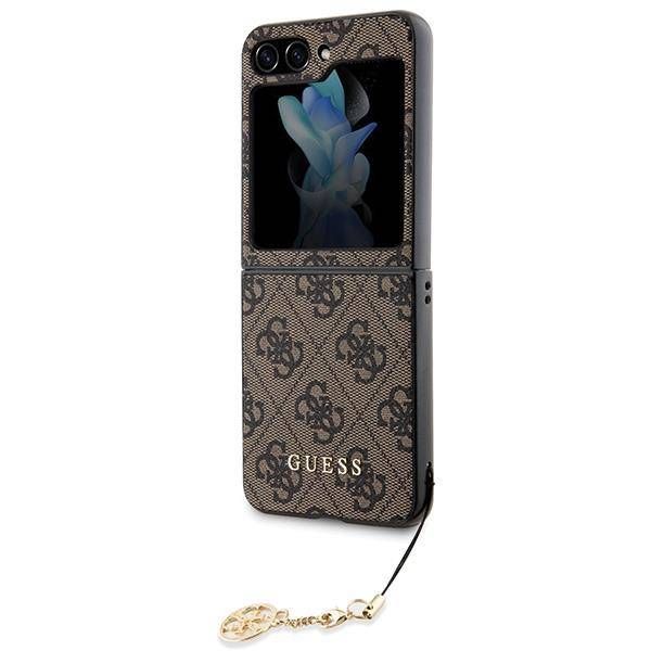 Coque Guess Samsung Galaxy Z Flip5 marron hardcase 4G Charms Collection