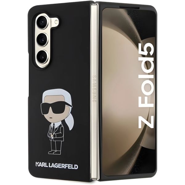 Coque Karl Lagerfeld KLHCZFD5SNIKBCK Samsung Galaxy Z Fold5 hardcase noir Silicone Ikonik