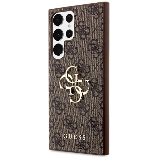Coque Guess Samsung Galaxy S24 Ultra S928 marron hardcase 4G Big Metal Logo
